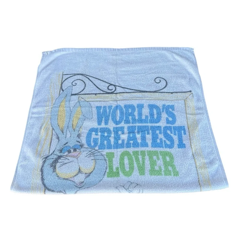 Vintage World’s Greatest Lover Beach Towel R.A. Briggs Beach Bunny Novelty Funny